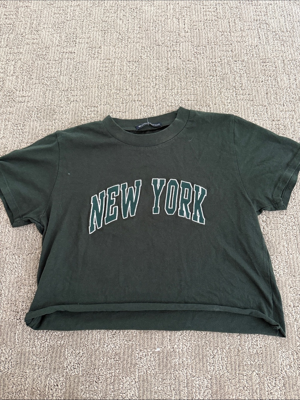 Brandy Melville Black New York Crop Top, tag removed
